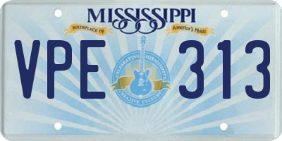MS license plate VPE313