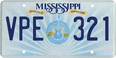 MS license plate VPE321
