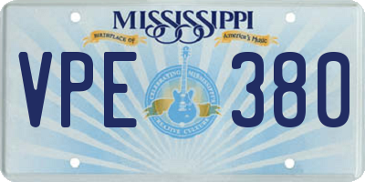 MS license plate VPE380