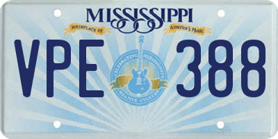 MS license plate VPE388