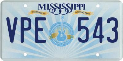 MS license plate VPE543