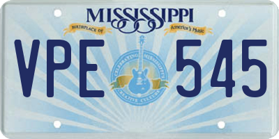 MS license plate VPE545