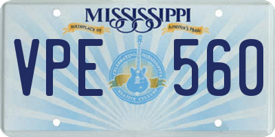 MS license plate VPE560