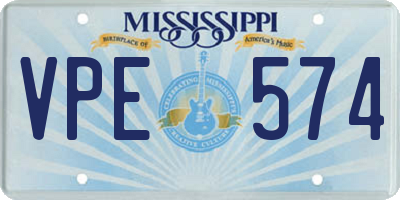 MS license plate VPE574