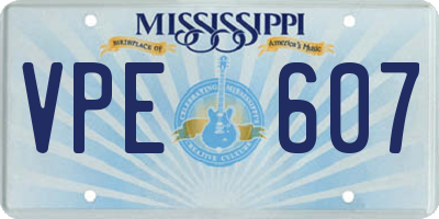 MS license plate VPE607