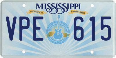 MS license plate VPE615