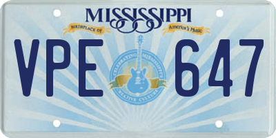 MS license plate VPE647