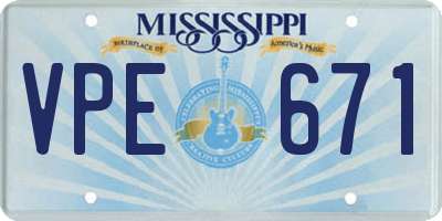 MS license plate VPE671