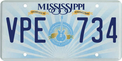 MS license plate VPE734