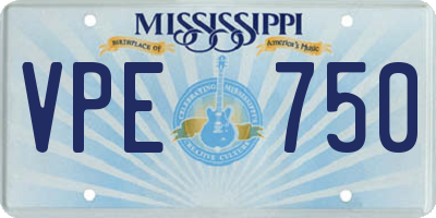 MS license plate VPE750