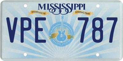 MS license plate VPE787