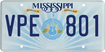 MS license plate VPE801