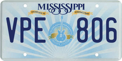 MS license plate VPE806