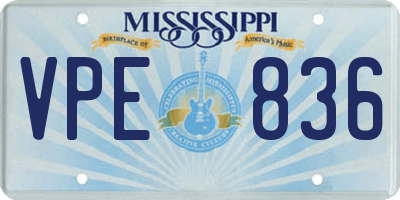 MS license plate VPE836