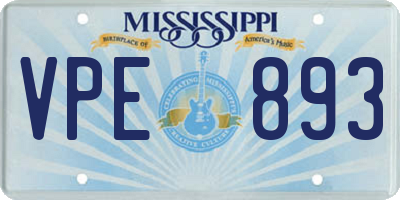 MS license plate VPE893