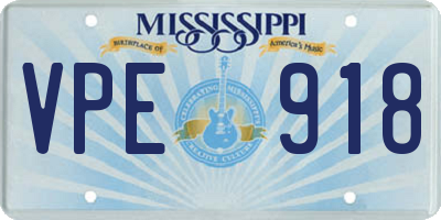 MS license plate VPE918