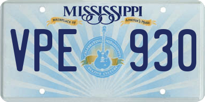 MS license plate VPE930
