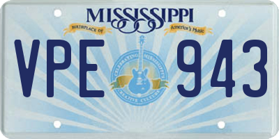 MS license plate VPE943
