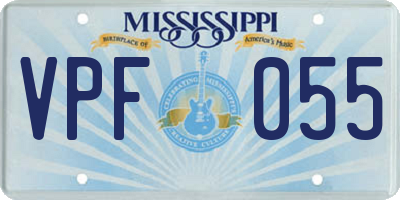 MS license plate VPF055