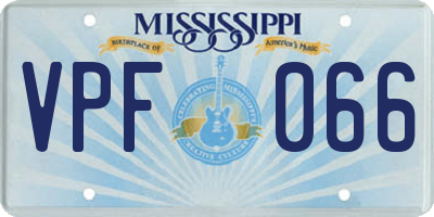 MS license plate VPF066
