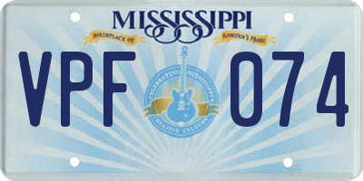 MS license plate VPF074