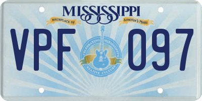 MS license plate VPF097