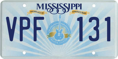 MS license plate VPF131