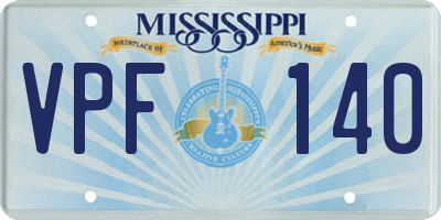 MS license plate VPF140