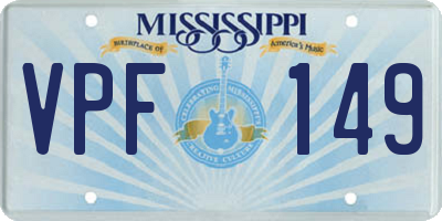MS license plate VPF149