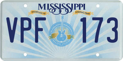 MS license plate VPF173