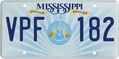MS license plate VPF182