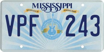 MS license plate VPF243