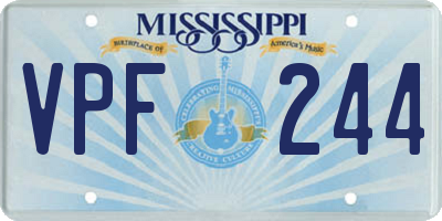MS license plate VPF244