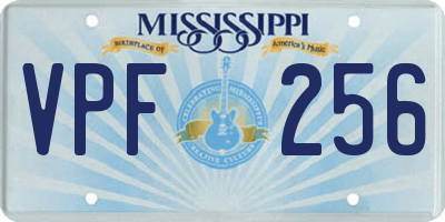 MS license plate VPF256