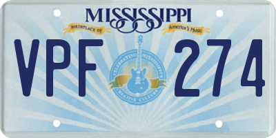 MS license plate VPF274