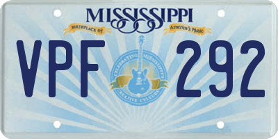 MS license plate VPF292
