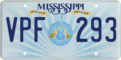 MS license plate VPF293
