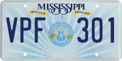 MS license plate VPF301