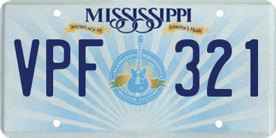 MS license plate VPF321
