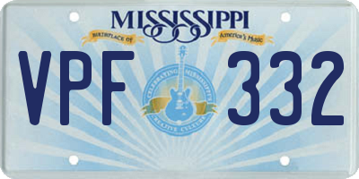 MS license plate VPF332