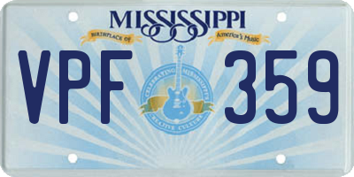 MS license plate VPF359