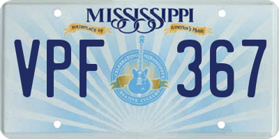 MS license plate VPF367