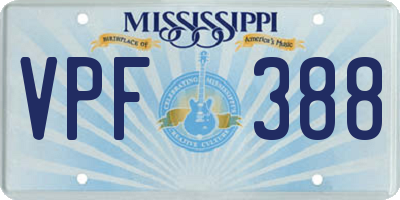MS license plate VPF388