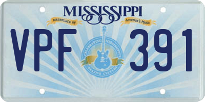 MS license plate VPF391