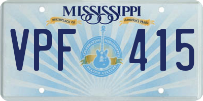MS license plate VPF415