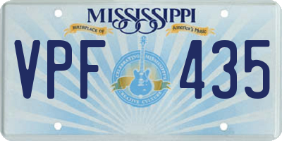MS license plate VPF435
