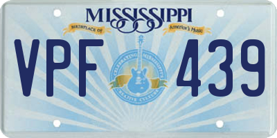 MS license plate VPF439