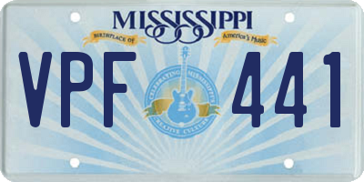 MS license plate VPF441