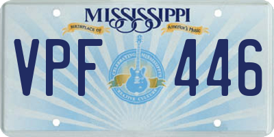 MS license plate VPF446