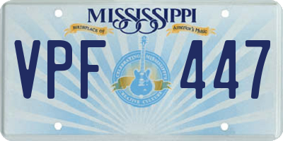 MS license plate VPF447